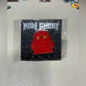 Tiny Ghost Poly Ghost Glitter Pin Red Variant